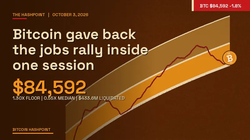 Bitcoin gave back the jobs rally inside one session