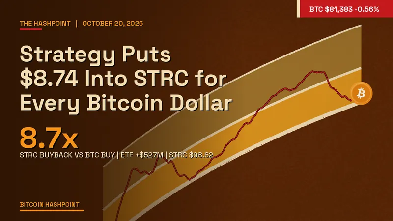 Strategy Puts $8.74 Into STRC for Every Bitcoin Dollar
