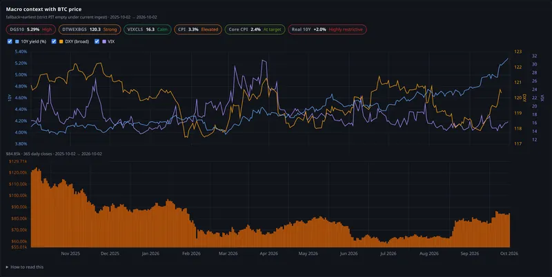macro context with btc price panel
