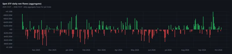 spot etf daily net flows aggregate panel