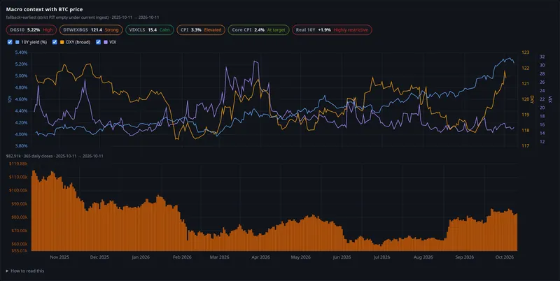 macro context with btc price panel