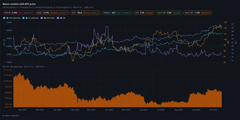 macro context with btc price panel