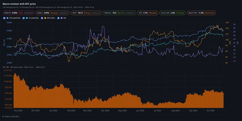 macro context with btc price panel